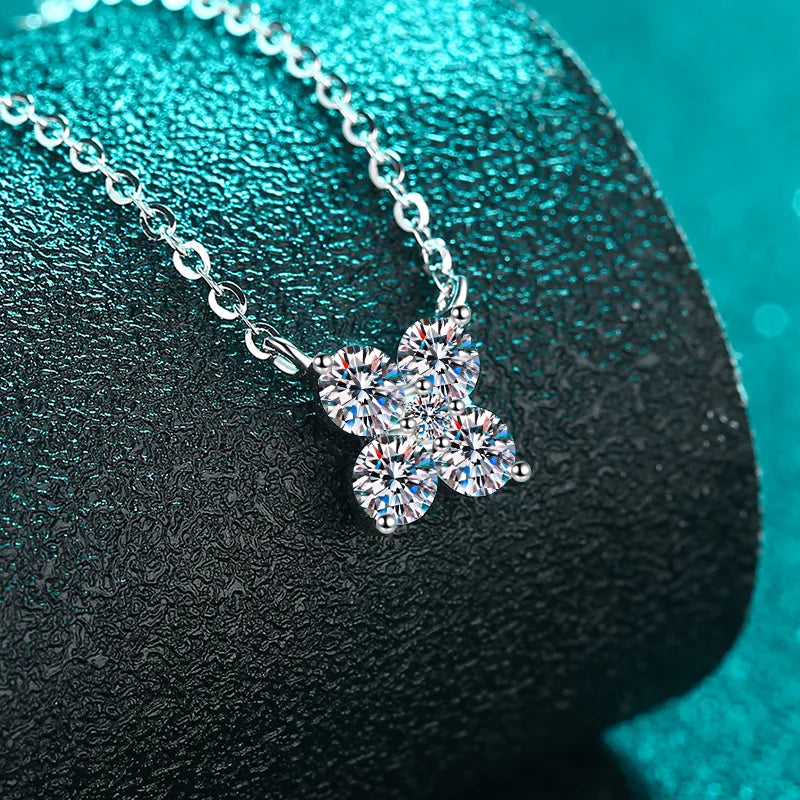 1.26 Carat Moissanite 925 Sterling Silver Geometric Shape Necklace