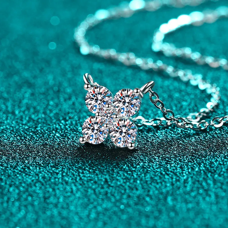 1.26 Carat Moissanite 925 Sterling Silver Geometric Shape Necklace