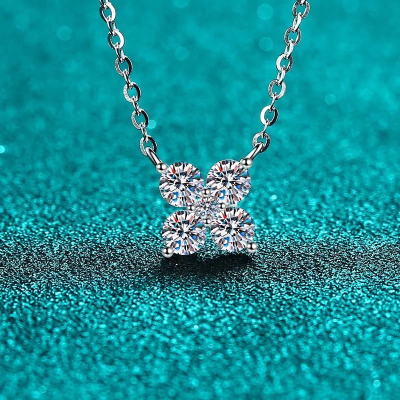 1.26 Carat Moissanite 925 Sterling Silver Geometric Shape Necklace
