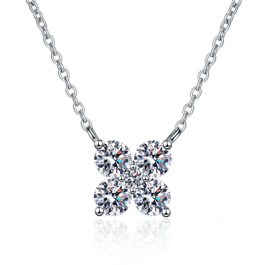 1.26 Carat Moissanite 925 Sterling Silver Geometric Shape Necklace