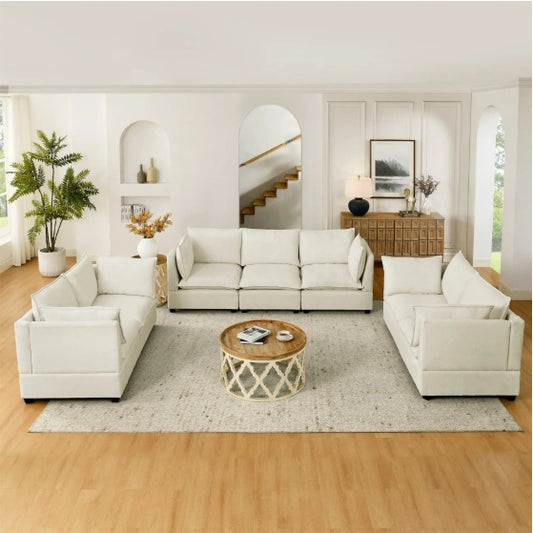 3-Piece Chenille Fabric Upholstered Living Room Furniture Set