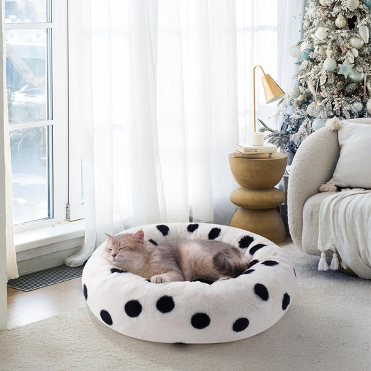 23 Inch Round Washable Pet Bed With Non-Slip Bottom