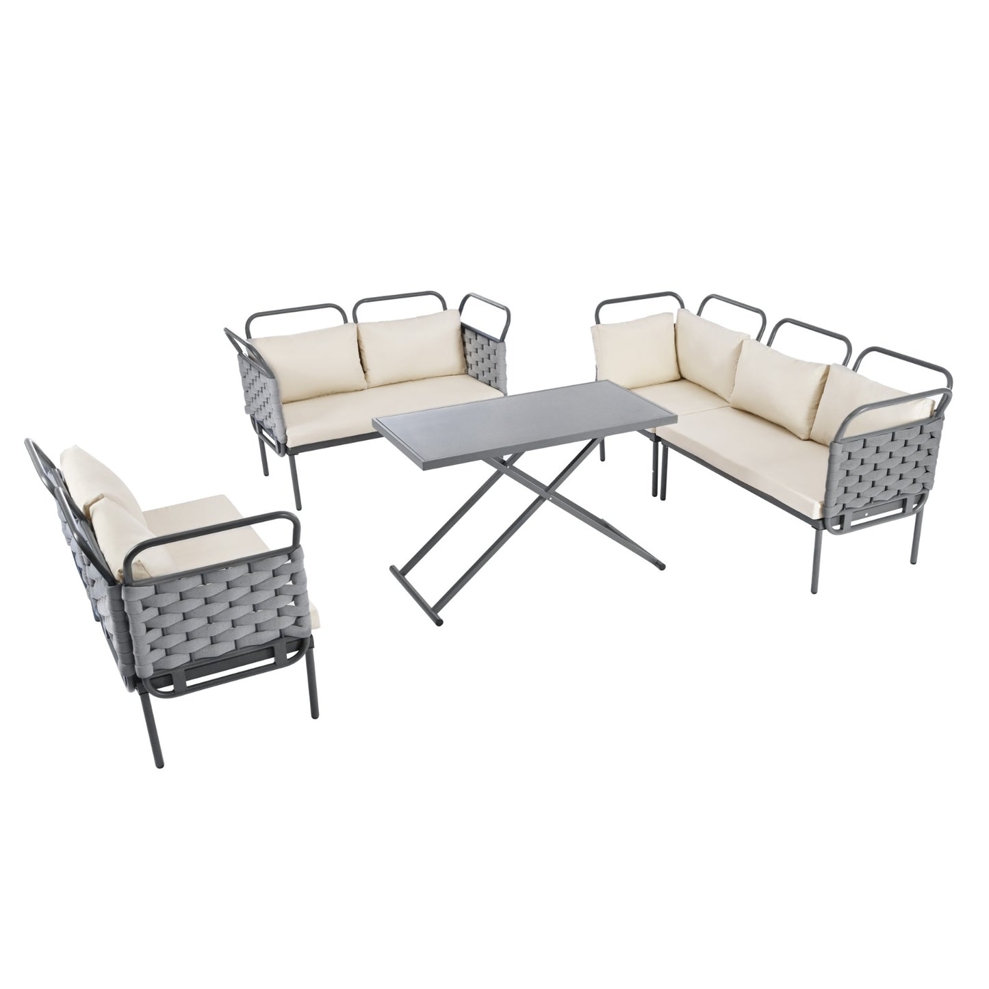 TOPMAX 5-Piece Modern Patio Sectional Sofa Set